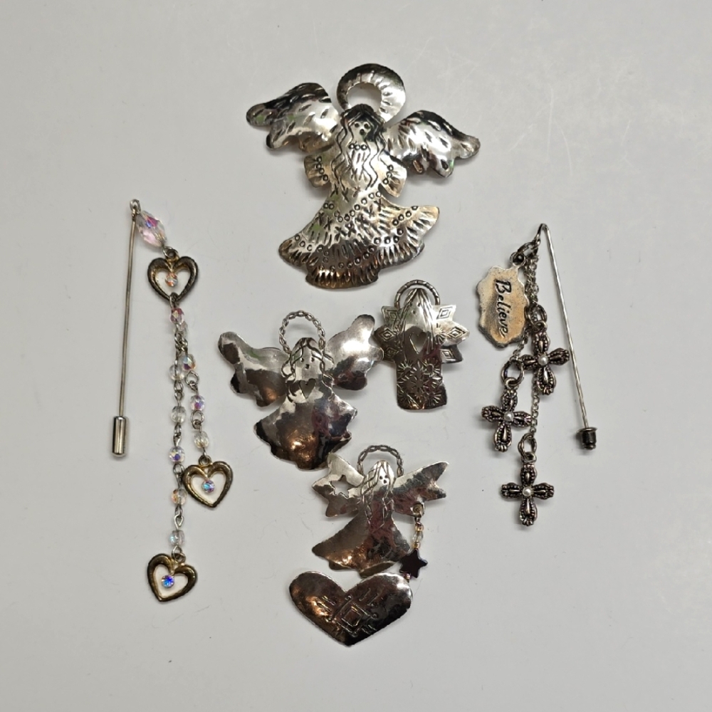Lot Of Silver Brooches